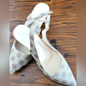 FASHION  Beige Slingback Women's Shoes.